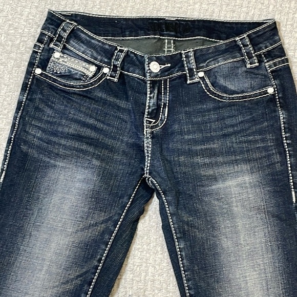 Rock & Roll Cowgirl Denim Rival Low Rise Skinny Jeans 28x32 - Picture 6 of 12